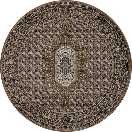 Art Carpet 8 Ft. Arbor Collection Downton Woven Round Area Rug, Brown 21469